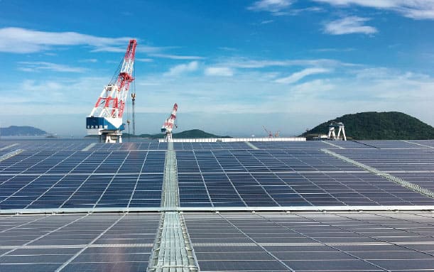 Operation of a solar-powered shipyard,
the largest in the world at 19 megawatts